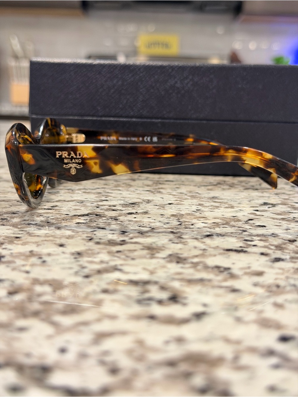 Prada Tortoiseshell Cat Eye Sunglasses - Brown/Amber Lenses - Picture 3 of 7